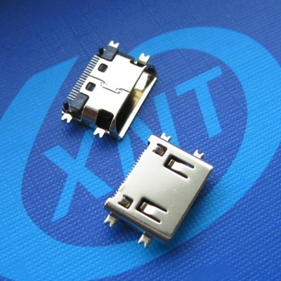 HDMI C TYPE 母座 Sinking1.5mm (短體)斜口