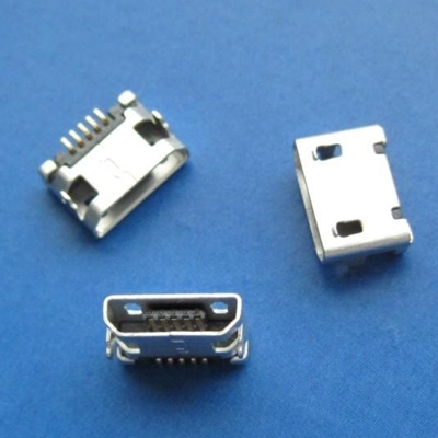 microUSB B type 5pin (焊腳:SMT, 外殼:前貼后插) 無翻邊無柱7.20mm