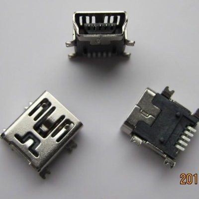 miniUSB B type 5pin (焊腳:SMT, 外殼:SMT)